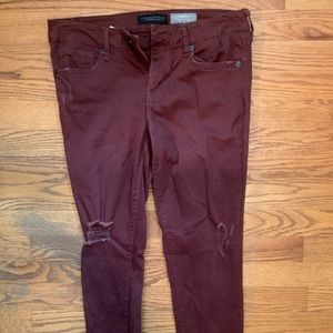 rustic red/brown skinny jeans